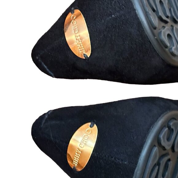 Jimmy Choo 'Morse' Ballerinas, Black Suede Flat, Size 9 - Picture 7 of 12